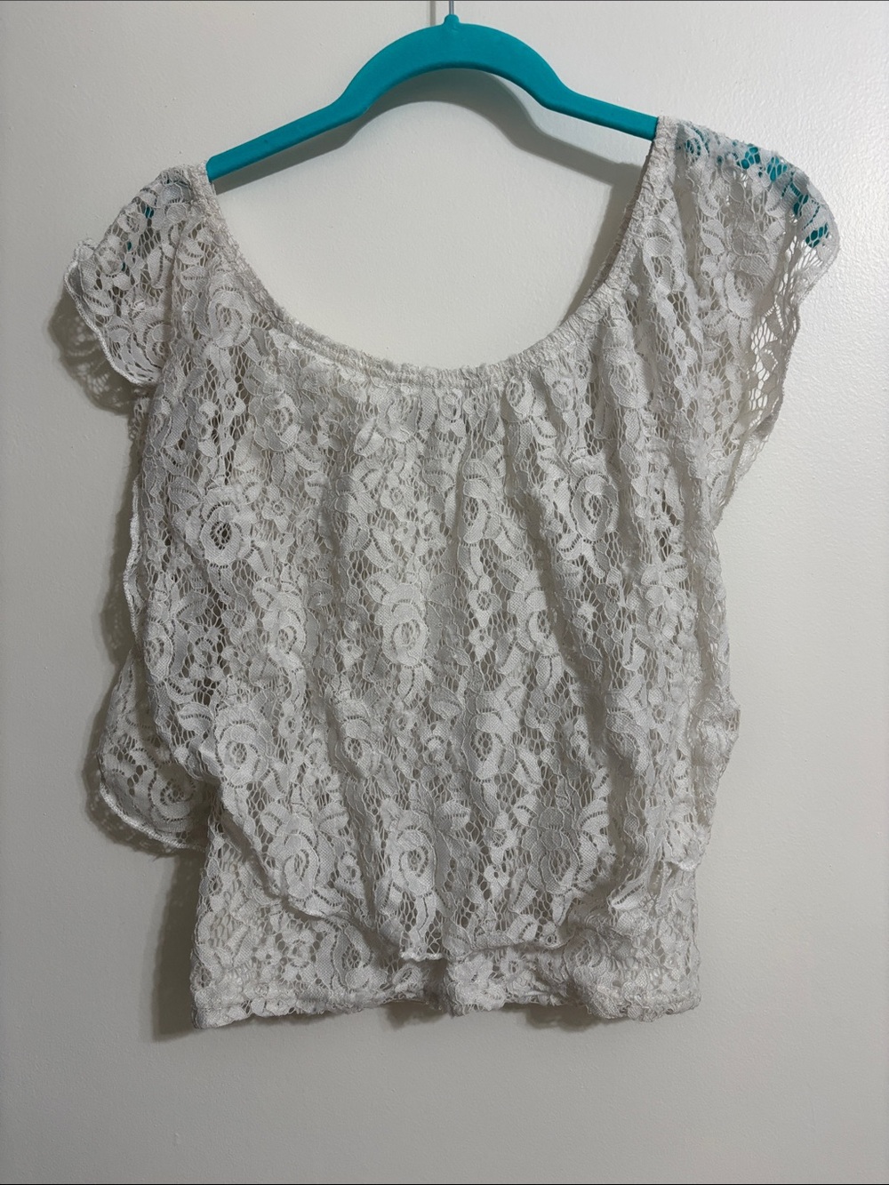 Women's White Lace Off Shoulder Top